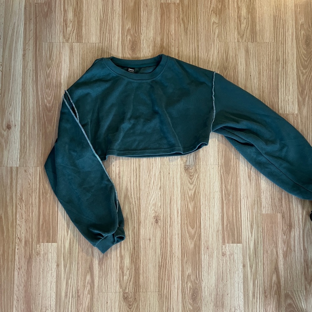 Green Cropped Sweatshirt